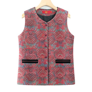 Middle-aged and Elderly Loose plus size Vest Girl's Autumn Clothes for the Elderly Mother's Stylist Vest Coat New Shoulder Ware