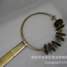 铜响刀 清代黄铜师刀 法器铃刀法物七星铜师刀