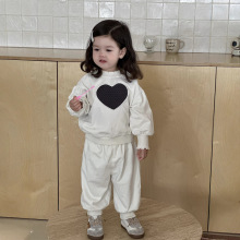 女童爱心卫衣套装2025秋季新款韩版童装儿童服装秋款衣服宝宝秋装
