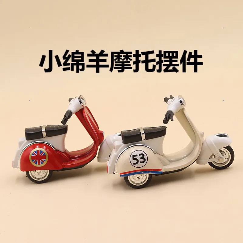 Cross-border Q version alloy motorcycle sheep model ornaments toys cute motorcycle keychain pendant wholesale Cross-border Q version alloy motorcycle sheep model ornaments toys cute motorcycle keychain pendant wholesale