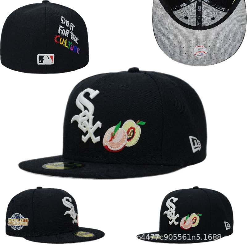 2024 nuevo estilo comercio exterior al por mayor SOX gorra de béisbol completamente sellada gorra de hip hop completamente cerrada para parejas de hombres y mujeres gorra de visera