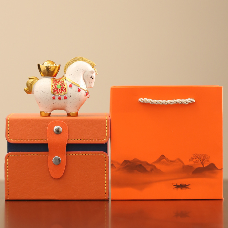 Guochao 馬の装飾品、ハイエンドのニッチワークステーション、デスクトップオフィス、ティーペット、装飾工芸品、手作りの誕生日プレゼント|undefined