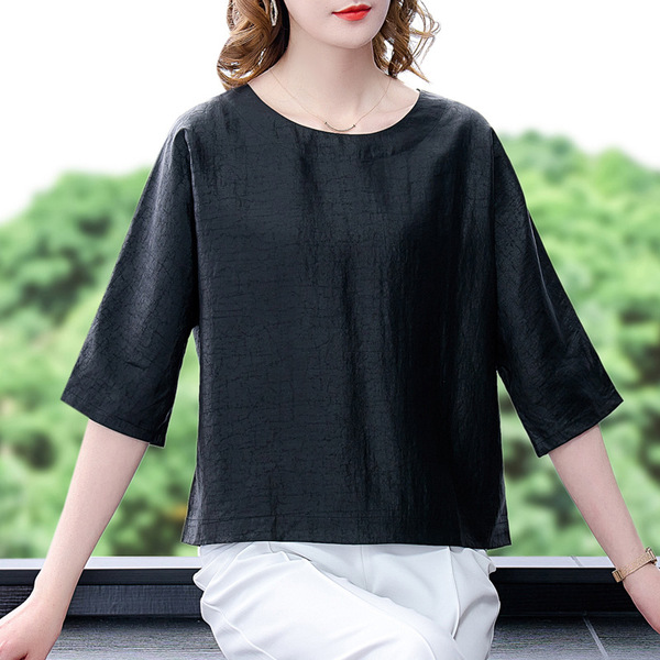 Summer fashionable elegant retro black shirt