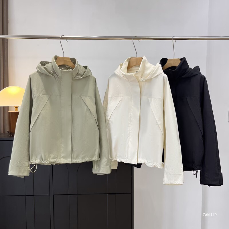 26 Women's Windproof Stand-Up Collar Jacket, New Style Casual Loose Hooded Short Coat 484709 26 Women's Windproof Stand-Up Collar Jacket, New Style Casual Loose Hooded Short Coat 484709