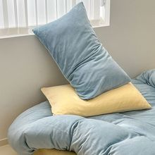 牛奶绒枕套一对装枕头套单个装48x74纯色枕芯套加厚珊瑚绒冬保Y28