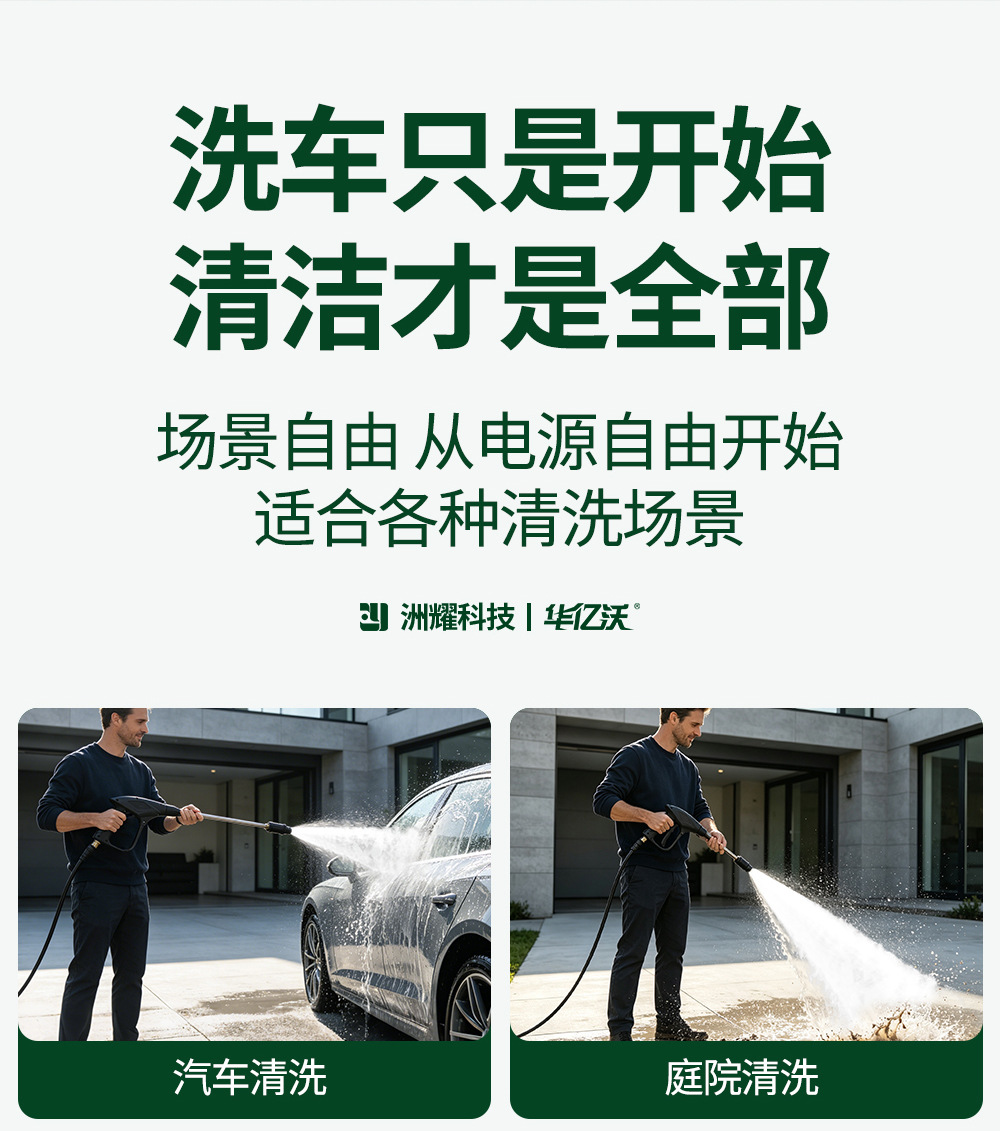 New energy external discharge high-pressure cleaning machine 220V powerful floor and car washing water gun, portable outdoor car washer for home use