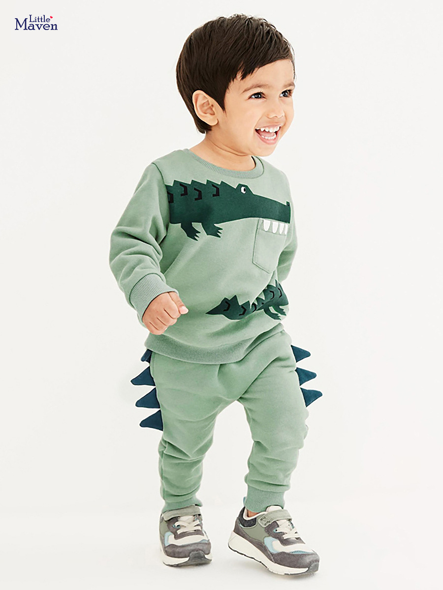 Little Maven fleece niños traje europeo y americano ropa para niños Otoño e Invierno nueva historieta manga larga niños traje