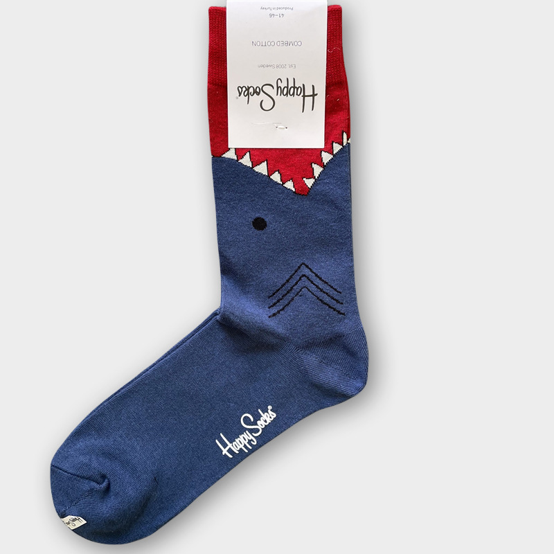 ハッピーソックス メンズソックス ミドル丈 コーマ綿 吸汗消臭 通気性 スウェーデン製 おしゃれ カラフル 薄手