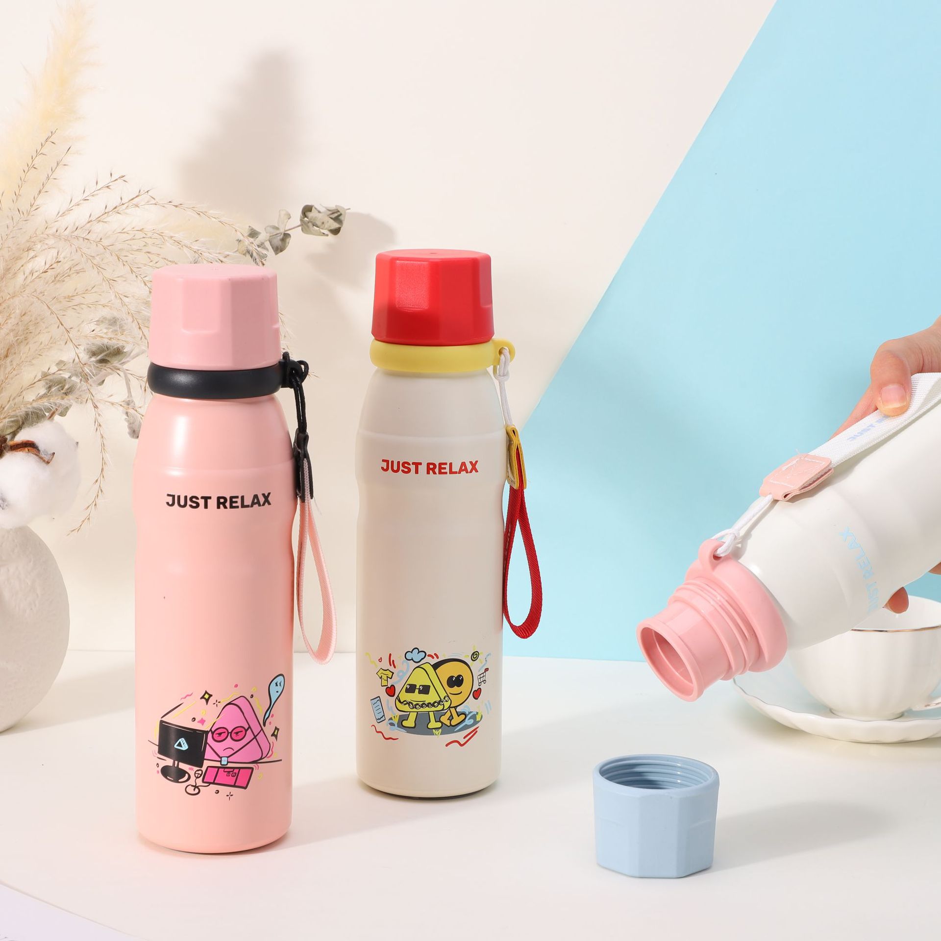 Customized 316 Stainless Steel Insulated Cup, Cute And Stylish For Girls, With Handle, Portable Outdoor Straw Top Quality Water Cup_voghion.com