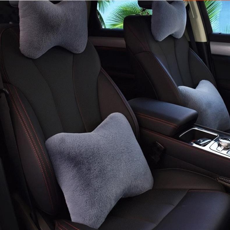 Car Plush Headrest Pillow, a Pair of Car Neck Pillows, Car Lumbar Pillows, Car Bone Neck Pillows, Car Supplies