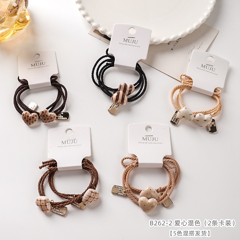 [Carga de tarjeta] sensación de alto nivel coreano de cabello de código de barras de moda de alta elasticidad de cabello anillo de cabello correa de cola de caballo