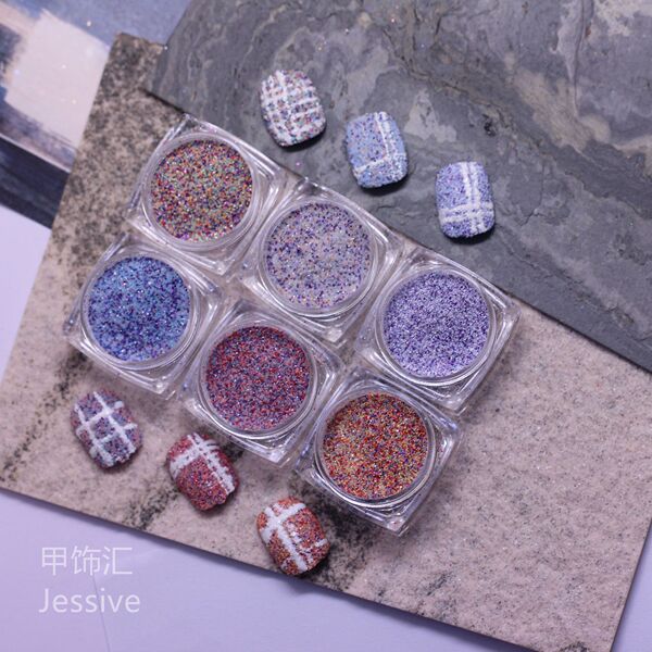 Knitted woolen nail sequins for manicure