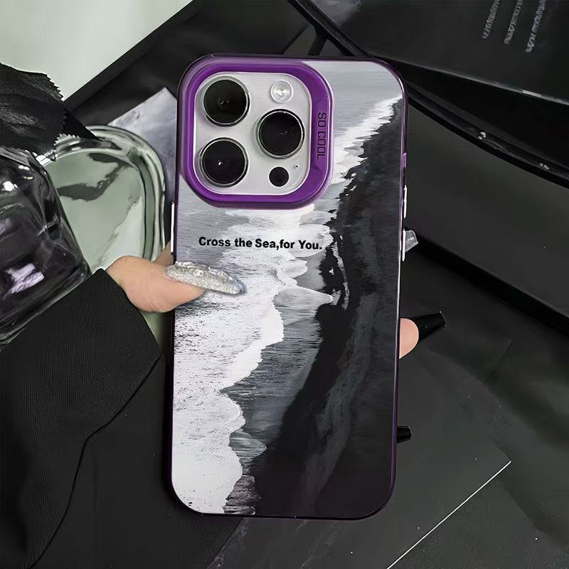 El nuevo viento negro es adecuado para la caja del teléfono móvil iphone16 Apple 15promax/14 anti-caída 13pro12 Europa y América