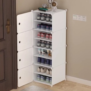 Simple Shoe Cabinet Doorway Rental House Dust-Proof Combination Entry Plastic Shoe Rack Bedroom Household Small Multi-Layer Storage Cabinet