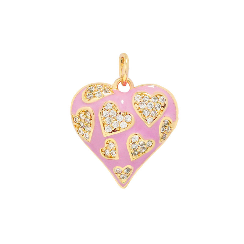 5g Weight Pendant Jewelry Making Type 17*18.8mm Jewelry Making Size Zircon Inlay Material DIY Jewelry Accessories Classification 1 Piece Quantity Copper Material Heart Shape Pattern Plating Design Simple Style Style 1 Piece 17*18.8mm Copper Zircon Heart Shape Pendant 10