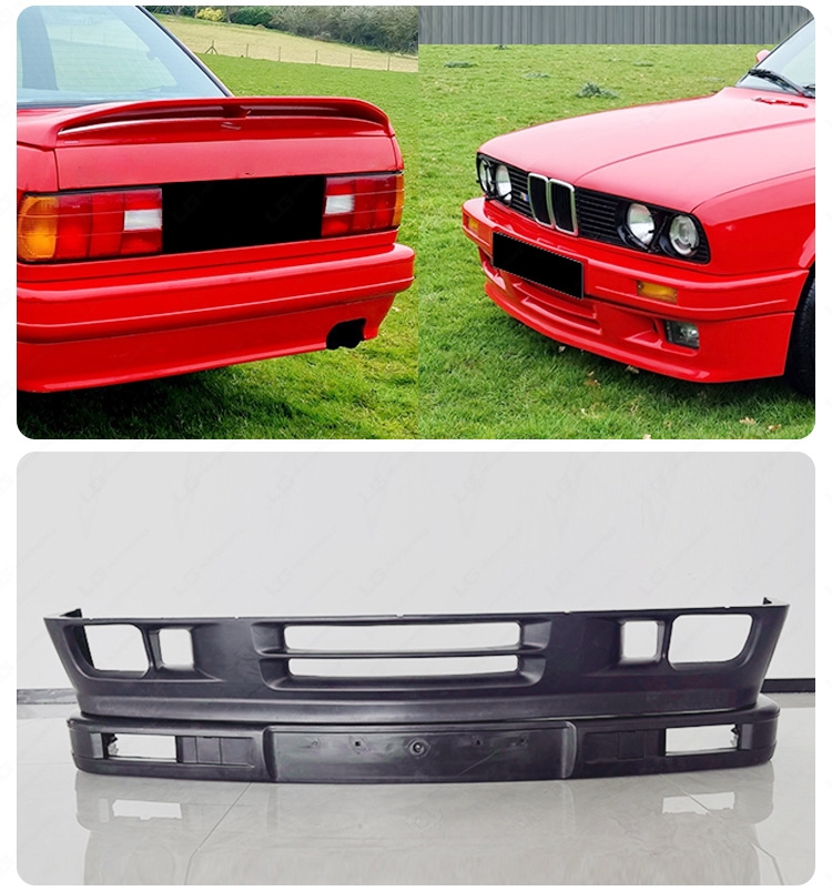 Suitable for Bmw 3 Series E30 Upgrade to Mt Sports Version Mtech2Pp Front Bumper and Rear Bumper Car Bumper Body Kit