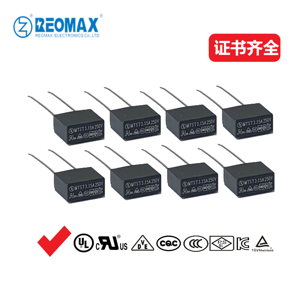 RM Official Direct Sales MTS Square Fuse T3.15A 250V Square Fuse Blade 8*4*7 Certificates Complete