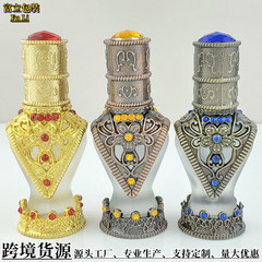 8ml Slimming Dubai Aromatic Perfume Bottle, Arabic Essential Oil Bottle, Portable Aroma Dividing Bottle, Retro Metal Empty Bottle, Wholesale
