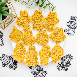 Cartoon Labubu Cookie Mold Cute Labubu Cookie 3D Press Novice Home DIY Baking Tool