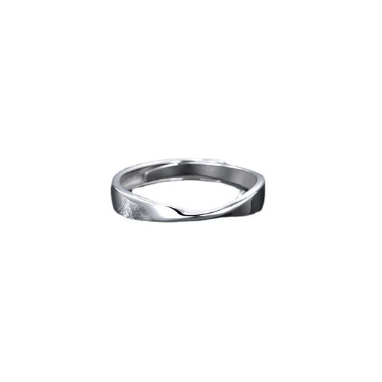 Silver-plated ring tide self-discipline plain ring men's single ring simple open tail ring tide cool personality unique tail ring
