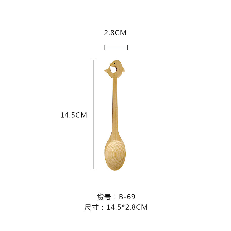 木製スプーン漫画竹スプーンコーヒーアイスクリームアイスクリームスプーンジャム日常使用竹スプーンデザート高価値カスタマイズ|undefined