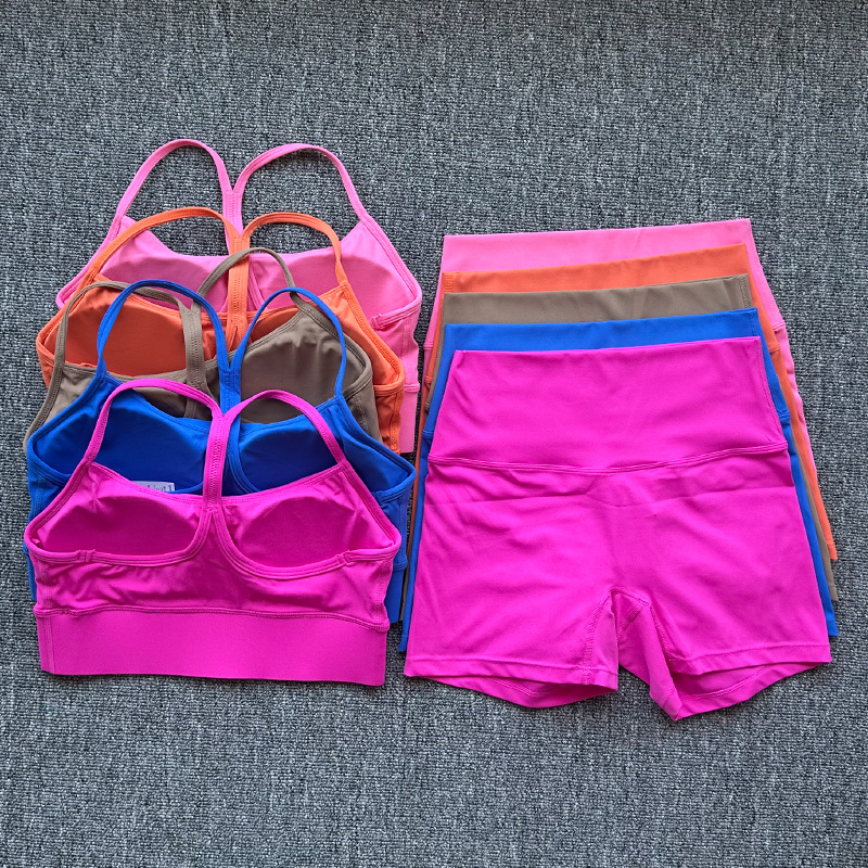 New LULU Yoga Shorts suit Women with Chest Pad Outer Wear Beauty Back Underwear Running Sports Fitness Wear Wholesale
