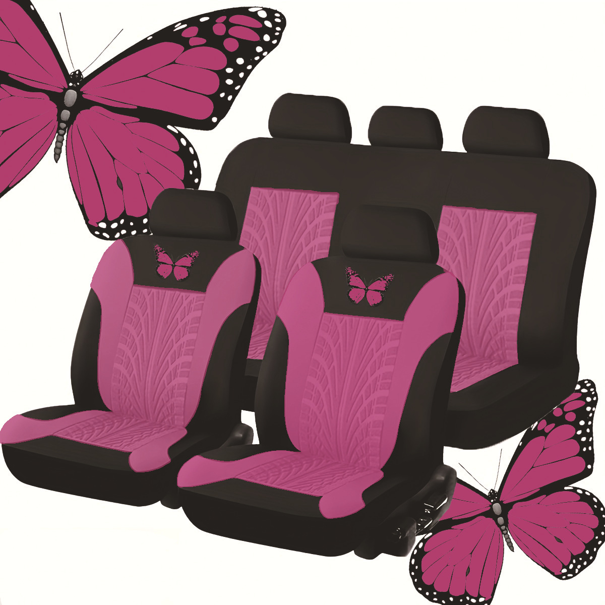 Cojín de asiento transfronterizo exclusivo para automóvil general, artesanía en relieve de mariposa, funda de asiento exquisita, cojín de asiento suave, transpirable y resistente al desgaste