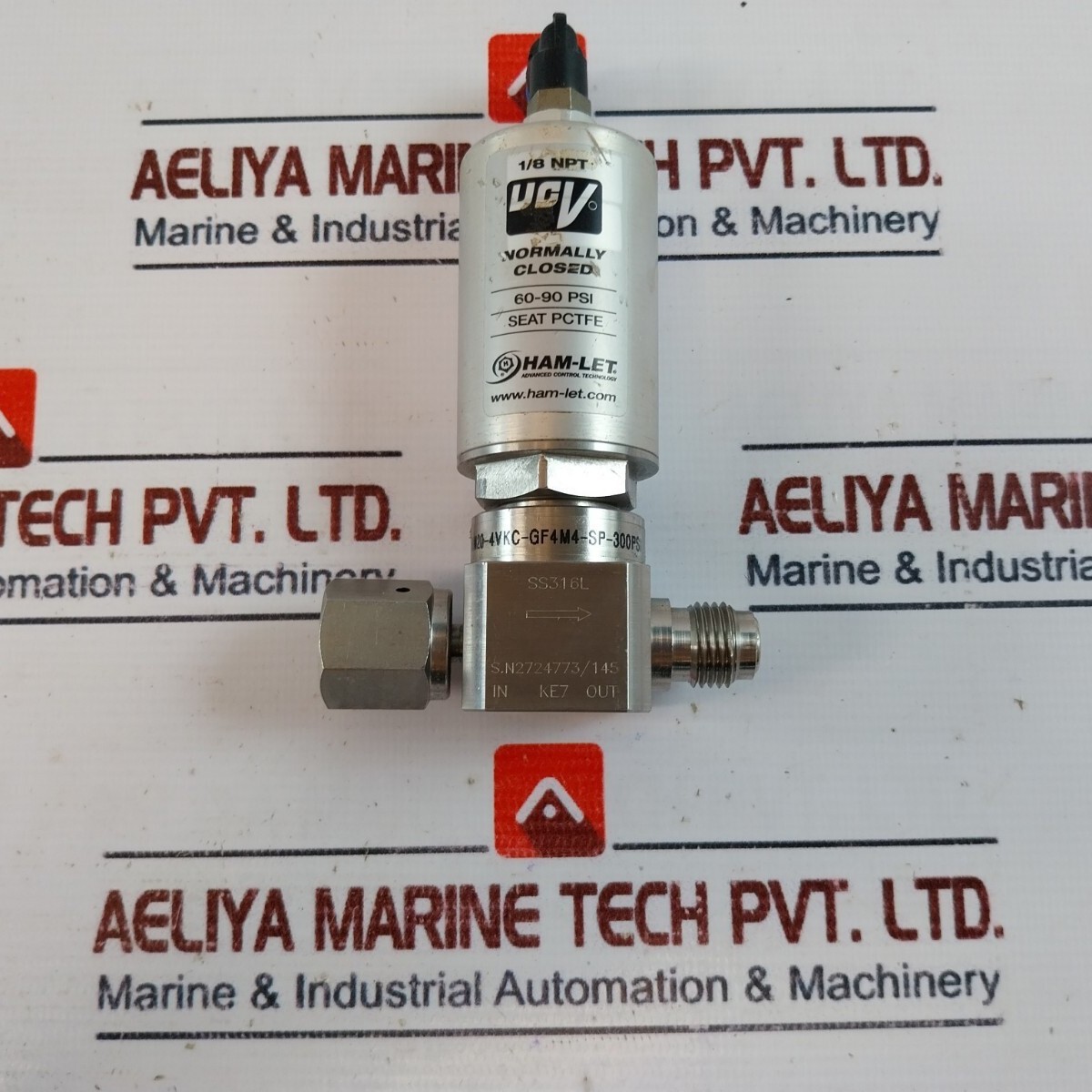 HAM-LET HM20-4VKC-GF4M4-SP-300PSI Pneumatic Diaphragm Valve