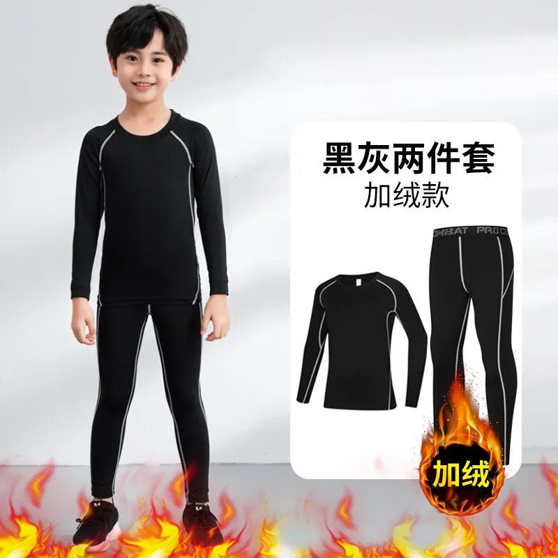 [fleece] gray line long sleeves + trousers