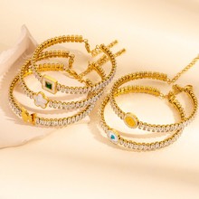 时尚钛钢手链女金色排钻小众设计潮流高级感手镯轻奢百搭不掉色