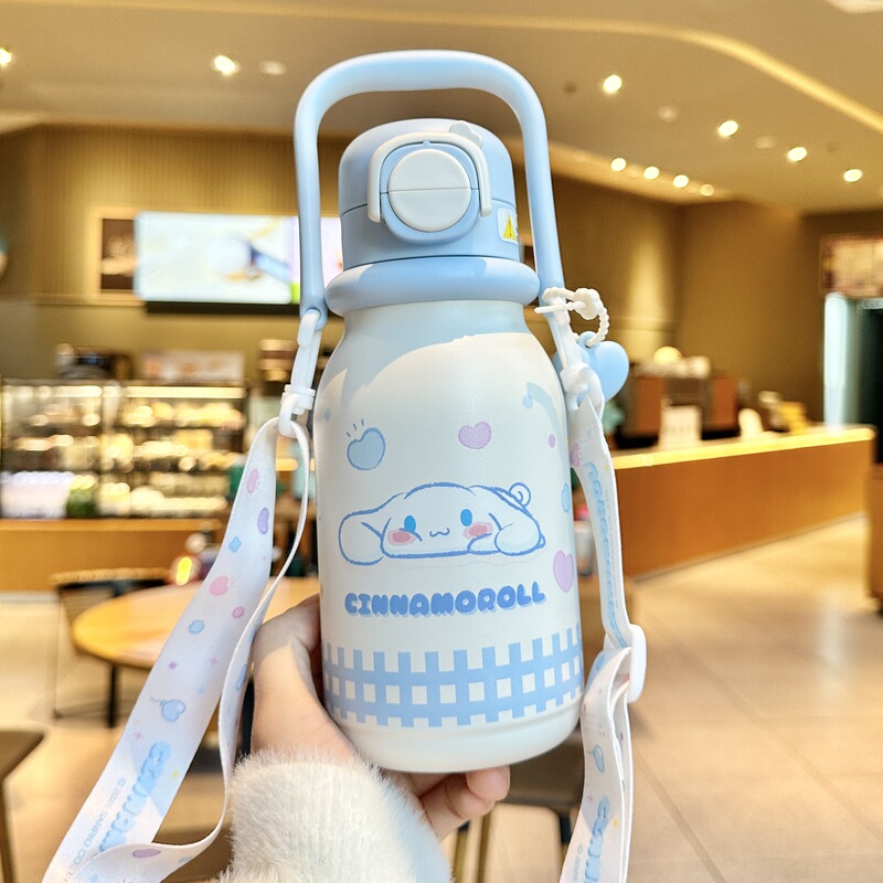 库洛米水杯儿童保温杯女孩上学专用吸管杯子2025新款学生双饮水壶|undefined