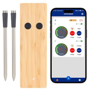 Трансграничный JX268 жаркое термометр для термометров для барбекю Smart Bluetooth соединяет деревянный корпус