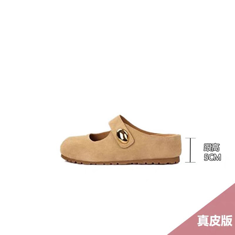 牛革バージョン～グレープママと同じスタイル、インナー高さアップ、小さな金豆、ラウンドトゥ、柔らかくてかわいい、メリージェーンハーフスリップビルケンシュトック、女性用夏用|undefined