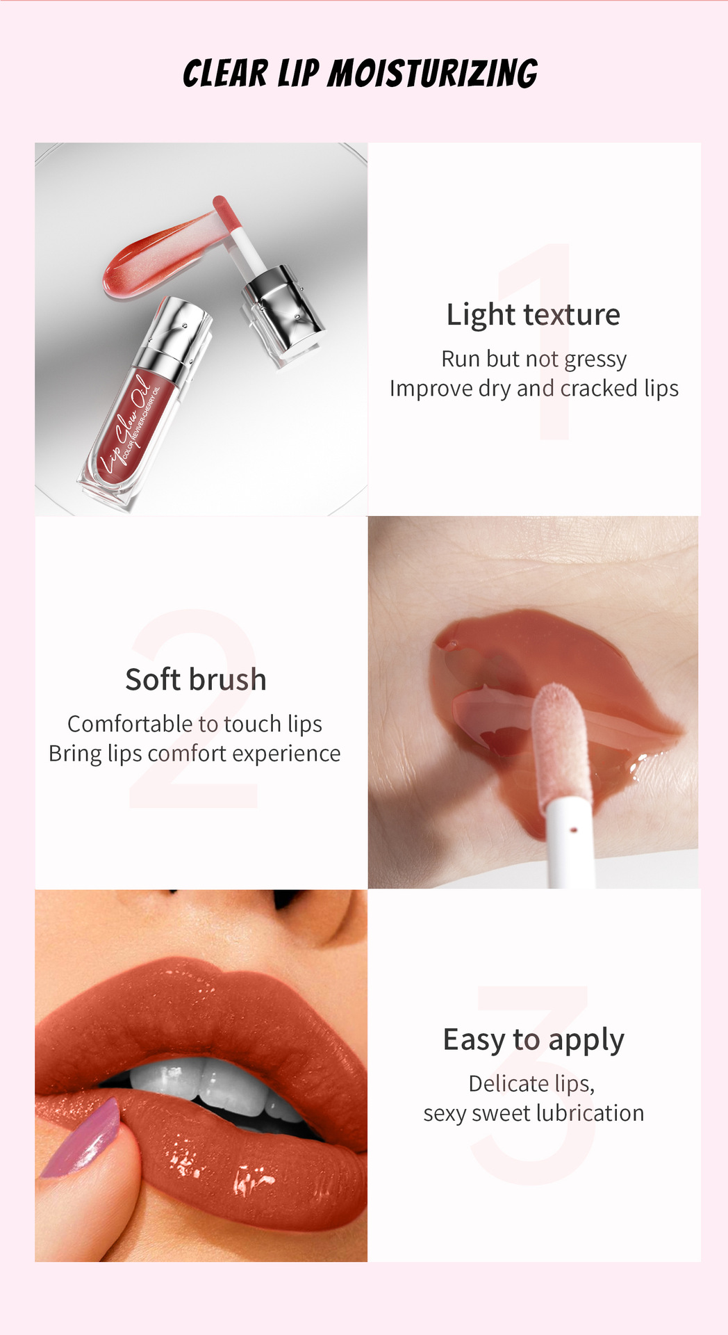 Hellokiss Lip oil Moisturizing and Nourishing Transparent Lip Care Oil Lip Gloss Gold Lip glow oil undefined