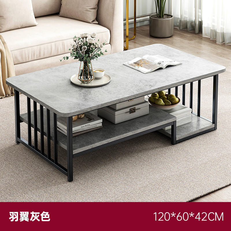 Mesa de té sala de estar doméstica 2025 nueva mesa de tabla de roca de estilo minimalista italiano simple mesa de té sofá de oficina