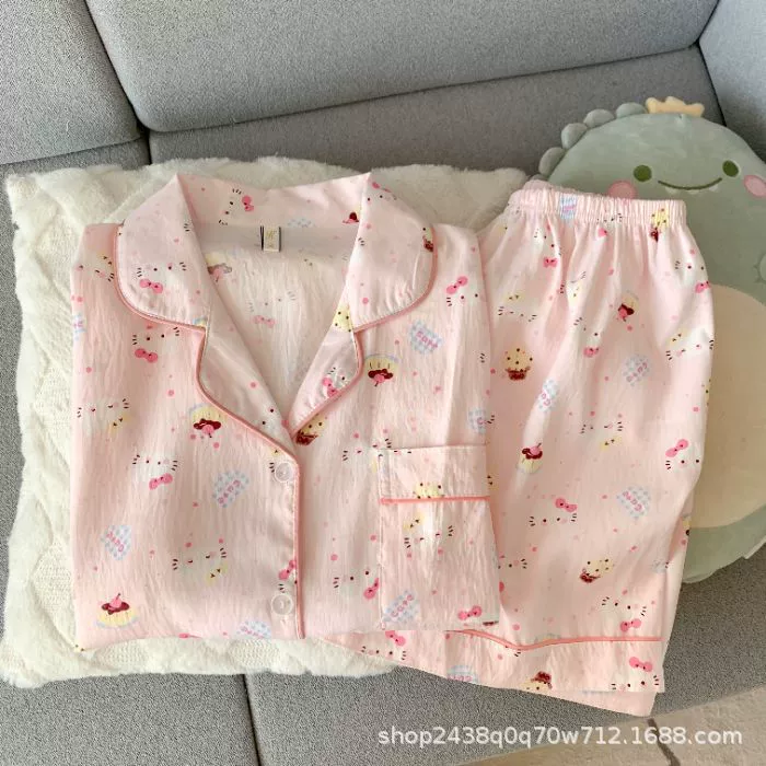 Hello Kitty, summer cotton thin pijama, set
