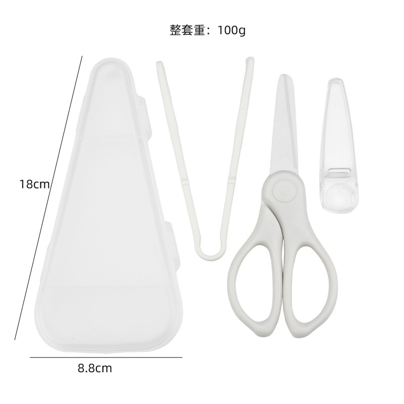 Juego de tres piezas de tijeras cerámicas blancas