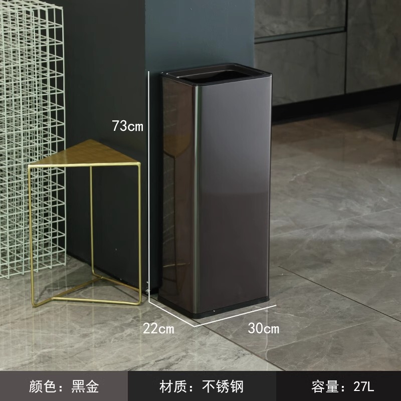 ステンレス製ゴミ箱、浴室用ペーパータオルロッキング蓋バケツ、大容量オフィスロビー廊下直接投げ収納バケツ|undefined