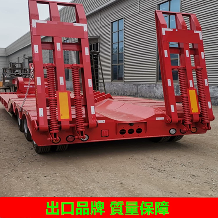 Экспорт 4-осного низкорамного полуприцепа с пружинной лестницей грузоподъемностью 50 тонн, таблица конфигурации.