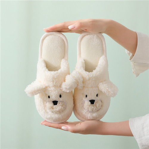 Cute Cotton Slippers for Women, Cartoon Bear Slippers for Home, Warm and Cozy Couple Slippers for Indoor Use in Winter, Household Slippers for Men, Fluffy Slippers for Home