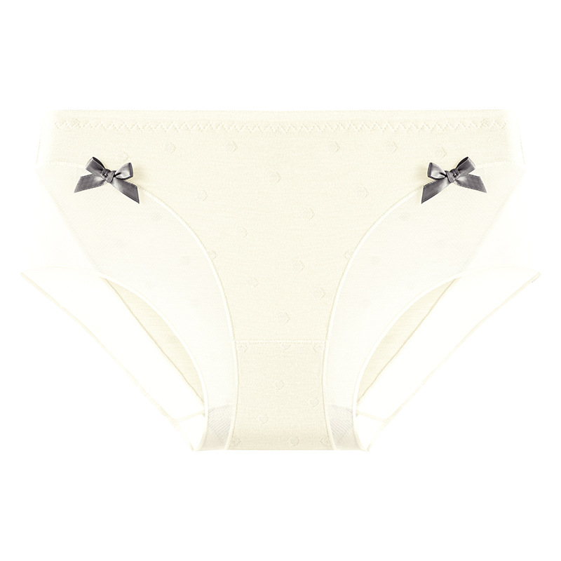 Lazo de lunares de niña japonesa ~ 10A seda de morera antibacteriana entrepierna encaje puro deseo ropa interior transpirable de alta elasticidad mujer