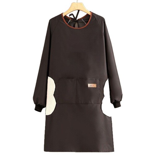 Waterproof long-sleeved apron logo home kitchen advertising promotional cover jacket women's new style belt dining uniform workwear