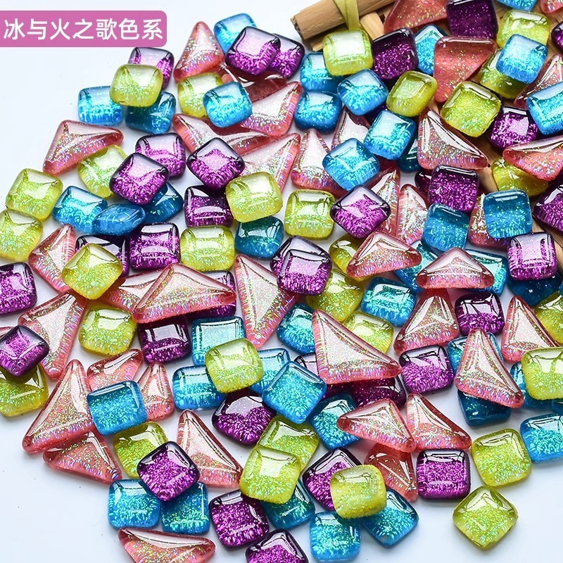 200 グラム diy マルチグリッターモザイクコレクションクリスタルフリーストーンガラス子供の手作り材料粒子|undefined