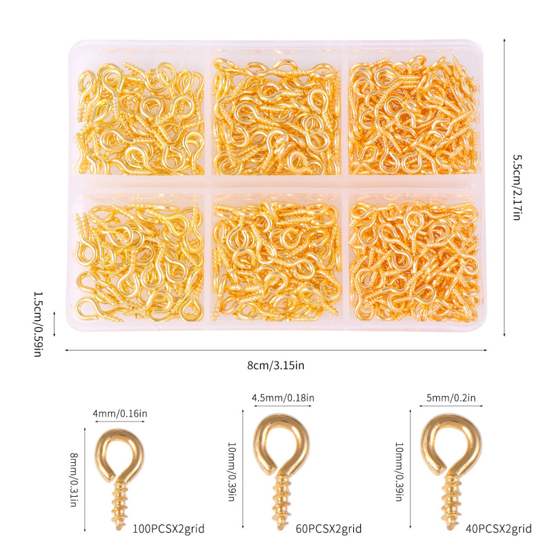 Boxed Lamb's Eye Screw Handmade DIY Accessories Hook Thread Rod Screw 9-word Self-tapping Lamb's Eye Screw Boxed Lamb's Eye Screw Handmade DIY Accessories Hook Thread Rod Screw 9-word Self-tapping Lamb's Eye Screw