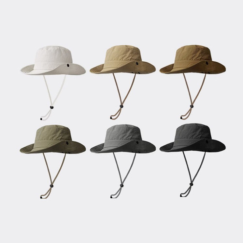 2024 New Simple Men's Sun Hat Summer Thin Model UV Protection Fisherman Hat Sports Outdoor Hat Wholesale