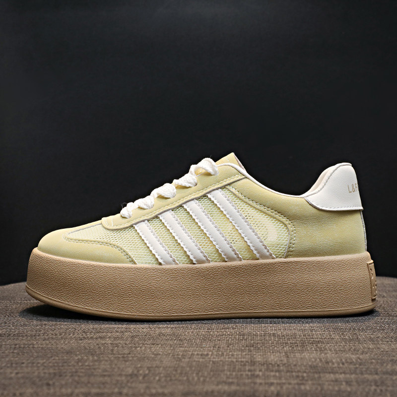 Zapatos casuales respirables de malla de fondo grueso zapatos de mujer 2026 nuevo verano explosivo versátil zapatos deportivos casuales de pizarra blanca