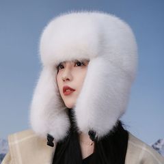 フルファーレイブンハット、厚く暖かい防風帽子、模造毛皮、キツネの毛皮の風雪帽子、耳保護帽子、冬の貿易