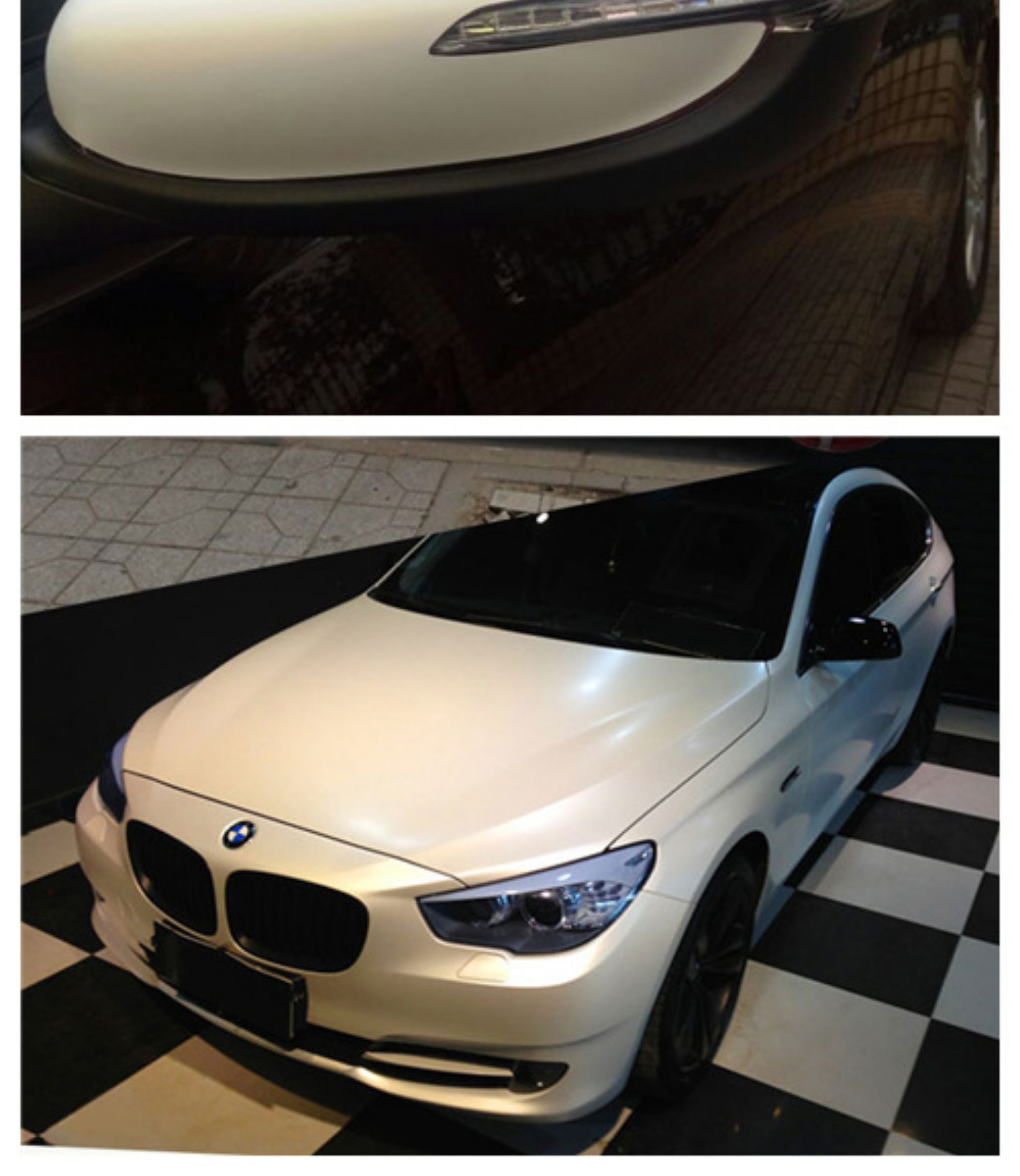 Car Pearl White Color-Changing Film, Pearlescent White Matte Glitter Film, Ceramic White Matte White Car Body and Door Sticker