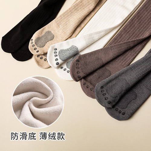 Children's thin velvet spring and autumn twist baby feet autumn white autumn and winter velvet thickened girls' pantyhose