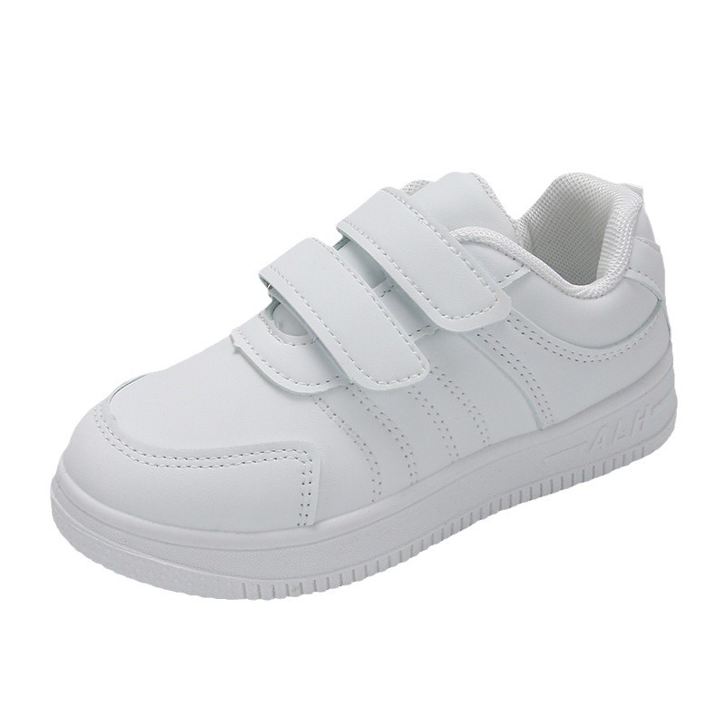 [Escuela designada] zapatos blancos impermeables de cuero para niños primavera y verano zapatos de skate casuales para niños y niñas estudiantes de primaria transporte blanco